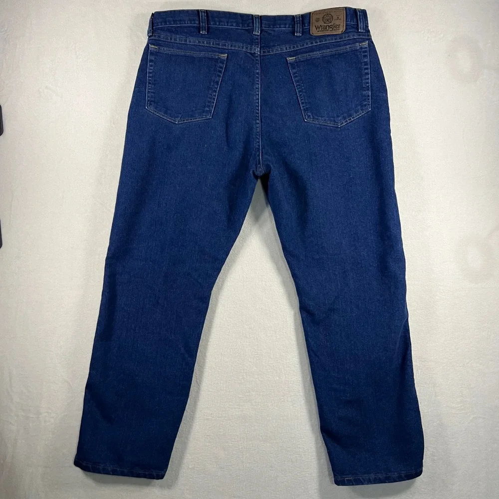 Wrangler Mens‎ Jeans 37x29 Dark Wash Straight Leg Cotton Blend Work Casual